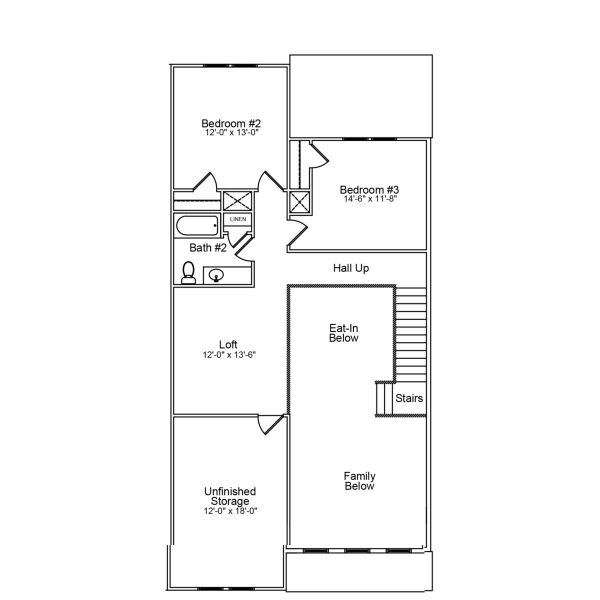 2D floor plan layout of this home in Grand Park, Leland, NC (Image 4).