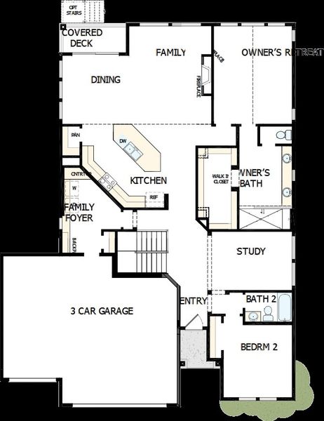 2D floor plan layout of this home in Cloverleaf - Pinnacle Collection, Monument, CO (Image 4). 2D floor plan layout of this home in Cloverleaf - Pinnacle Collection, Monument, CO (Image 4).