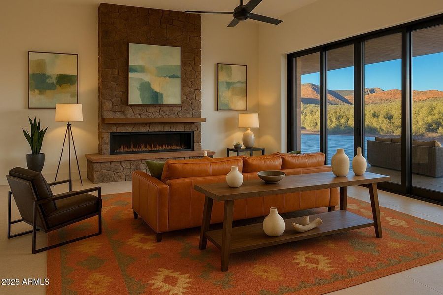 living room - virtual staging