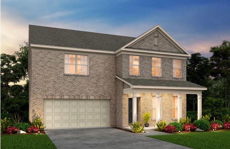 Front exterior of a new home in Briar Creek, Atlanta, GA, highlighting curb appeal (Image 1).