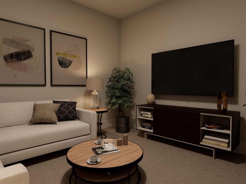 Representative furnished interior of a home built from the The Brookford by David Weekley Homes in The George - Enclave Collection, Richmond (Image 4). Representative furnished interior of a home built from the The Brookford by David Weekley Homes in The George - Enclave Collection, Richmond (Image 4).