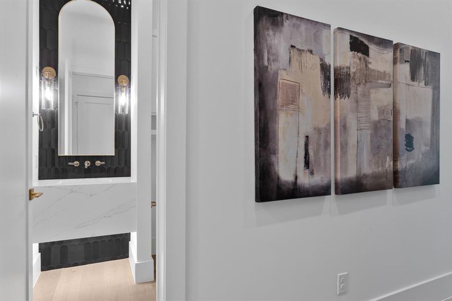 View of hallway and half bath View of hallway and half bath