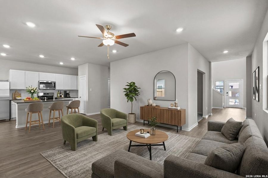Furnished interior view inside a new home in The Parklands, Schertz (Image 14). Furnished interior view inside a new home in The Parklands, Schertz (Image 14).