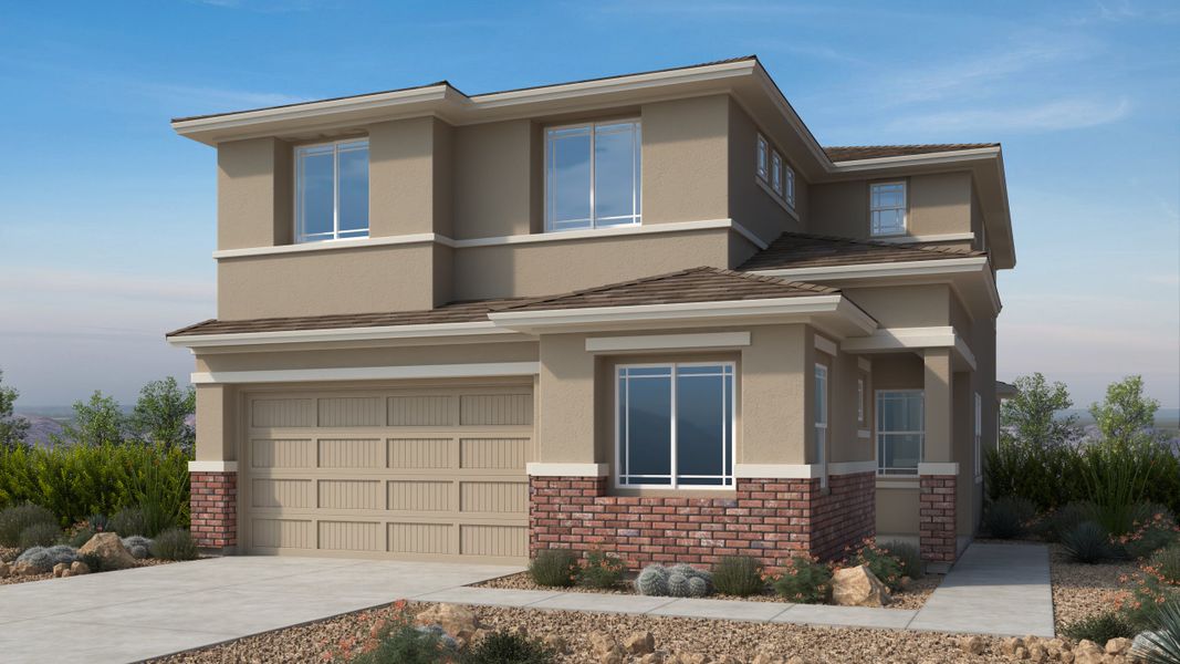 Representative exterior photo of a completed home built from the Marigold by Taylor Morrison in Verdin Discovery Collection, Phoenix, AZ (Image 5). Representative exterior photo of a completed home built from the Marigold by Taylor Morrison in Verdin Discovery Collection, Phoenix, AZ (Image 5).