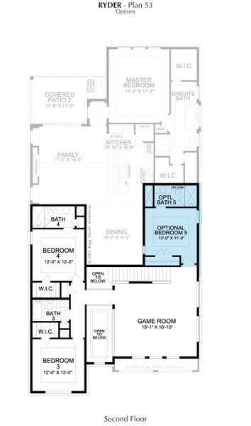 2D floor plan layout for the Ryder by Landon Homes in Fields - Brookside North, Frisco, TX (Image 16). 2D floor plan layout for the Ryder by Landon Homes in Fields - Brookside North, Frisco, TX (Image 16).
