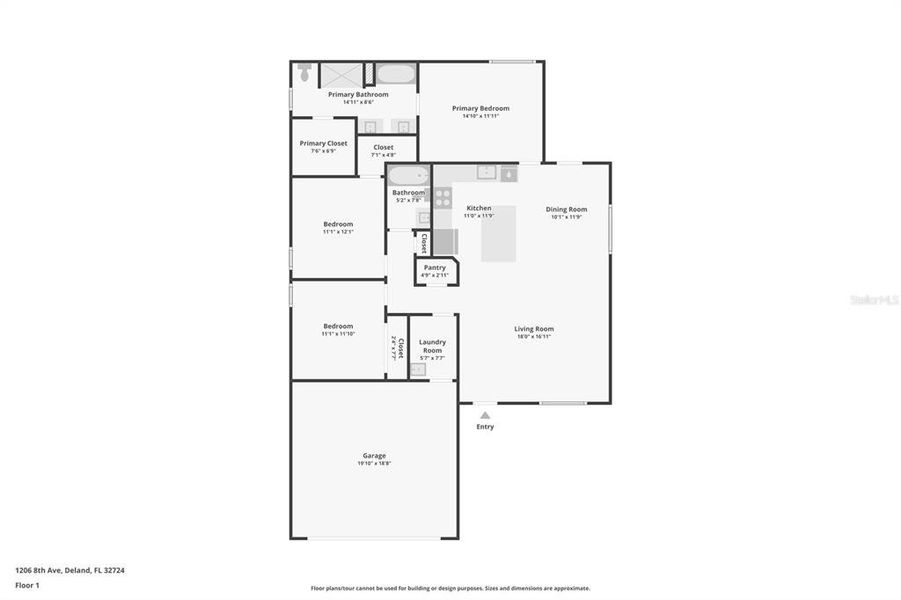 2D floor plan layout of this home in , Deland, FL (Image 3).