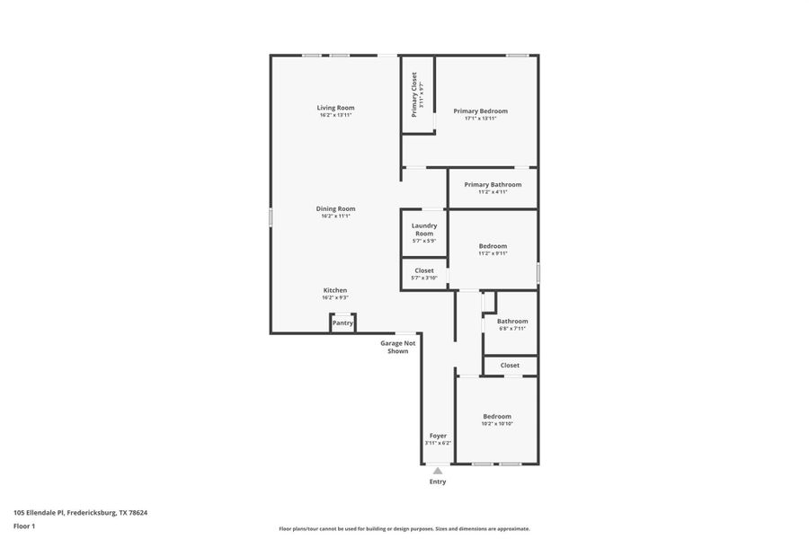 2D floor plan layout of this home in Friendship Oaks, Fredericksburg, TX (Image 3).
