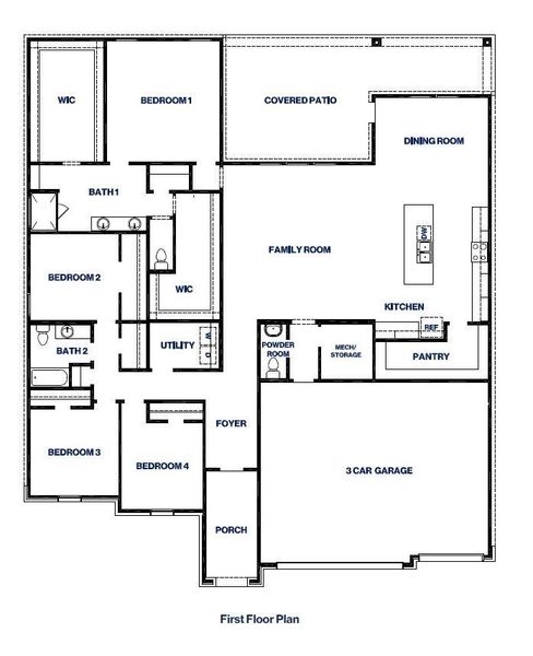 2D floor plan layout of this home in Riverside Estates, Baytown, TX (Image 2).