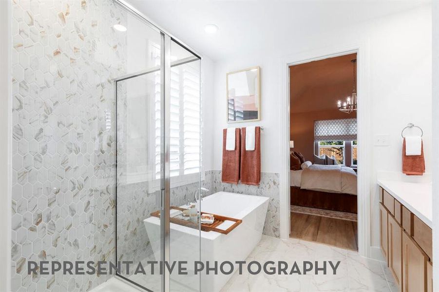 Furnished interior view inside a new home in Waterscape, Royse City (Image 27).
