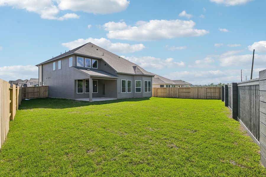 Exterior details and patio area of a home in Riviera Pines - Classic Series, Huffman (Image 30).