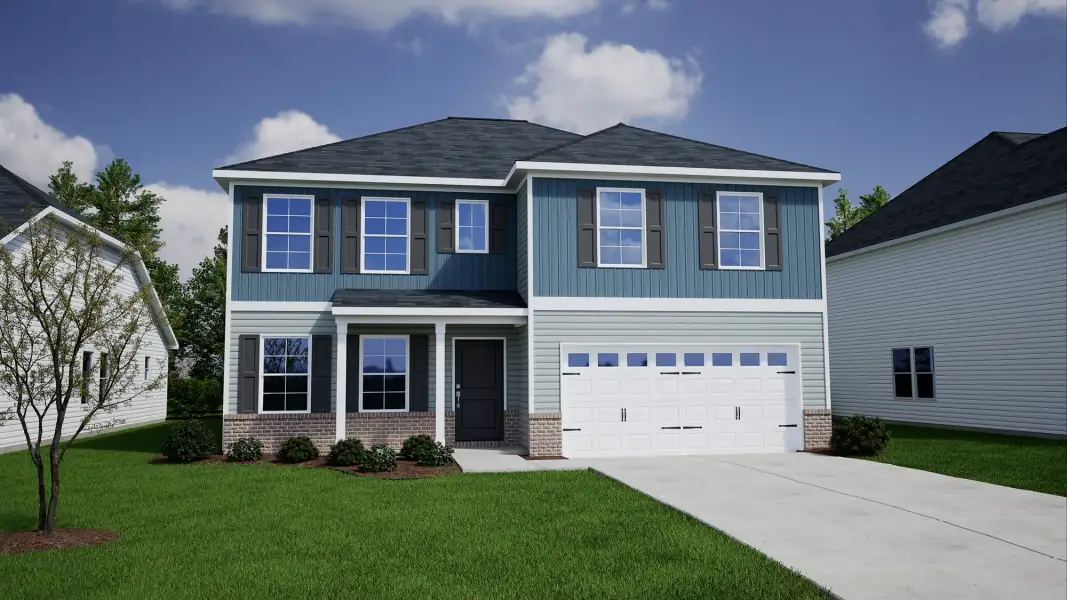 Representative exterior photo of a completed home built from the Wilkinson - Genesis Value Collection by Mungo Homes in Fairfield Place East and West, Chesnee, SC (Image 26).