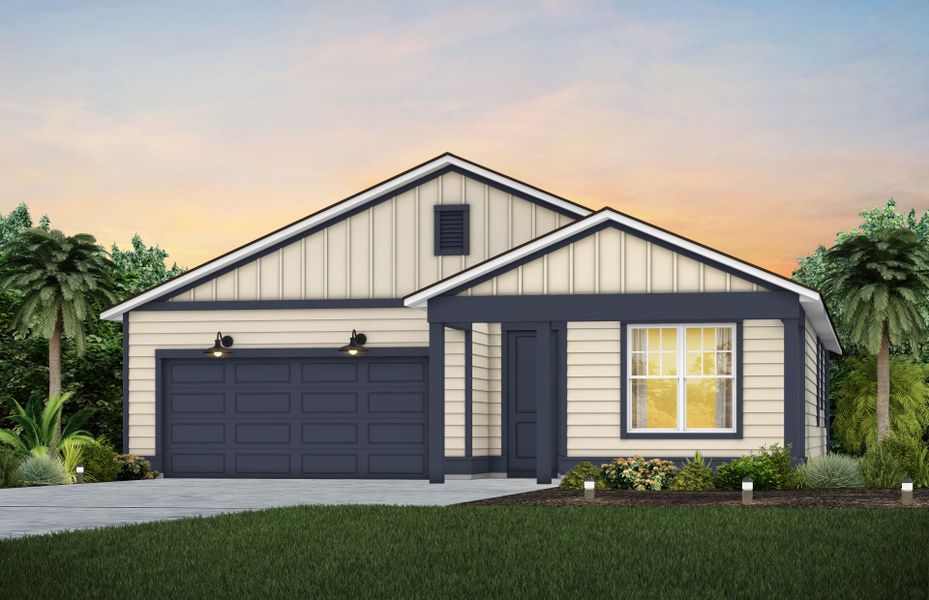 Representative exterior photo of a completed home built from the Highgate by Pulte Homes in Lakeview Estates, Palm Coast, FL (Image 26).