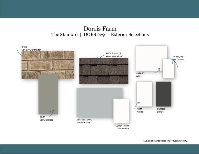 Sample of building materials used in homes in Dorris Farm at Willow Springs, White House (Image 46).