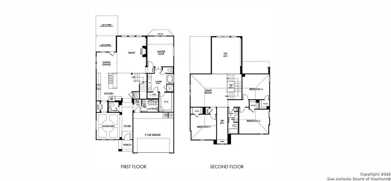 2D floor plan layout of this home in , San Antonio, TX (Image 2).