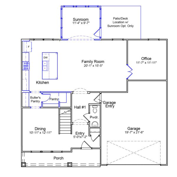 2D floor plan layout of this home in Brooke Hill, Lewisville, NC (Image 3).