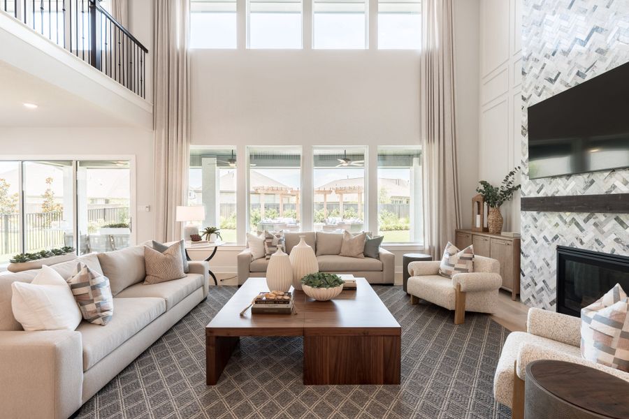Representative furnished interior of a home built from the Woodbridge by Tri Pointe Homes in Bridgeland, Cypress (Image 10).