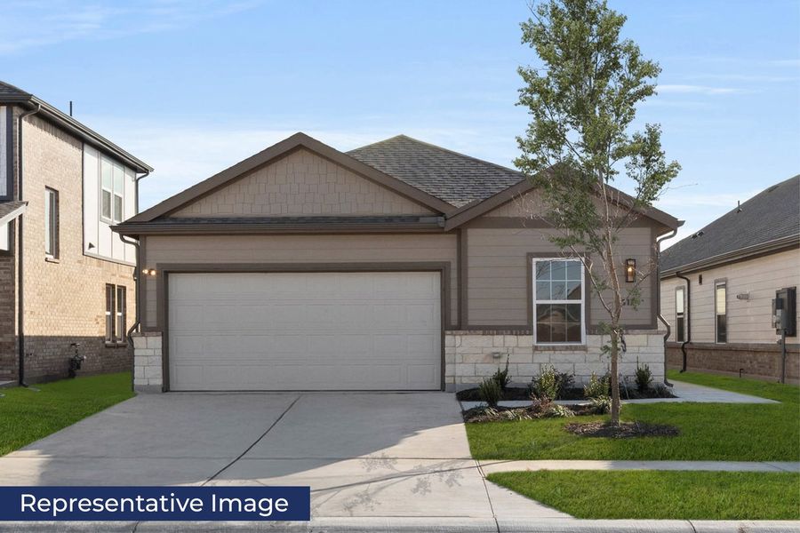Representative exterior photo of a completed home built from the Carter Select FS by First Texas Homes in Westside Preserve, Midlothian, TX (Image 11). Representative exterior photo of a completed home built from the Carter Select FS by First Texas Homes in Westside Preserve, Midlothian, TX (Image 11).