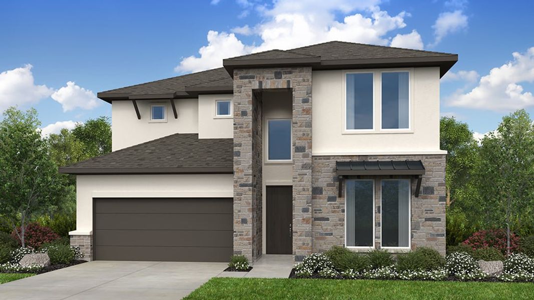 Representative exterior photo of a completed home built from the Balcones by Taylor Morrison in Easton Park, Austin, TX (Image 20).