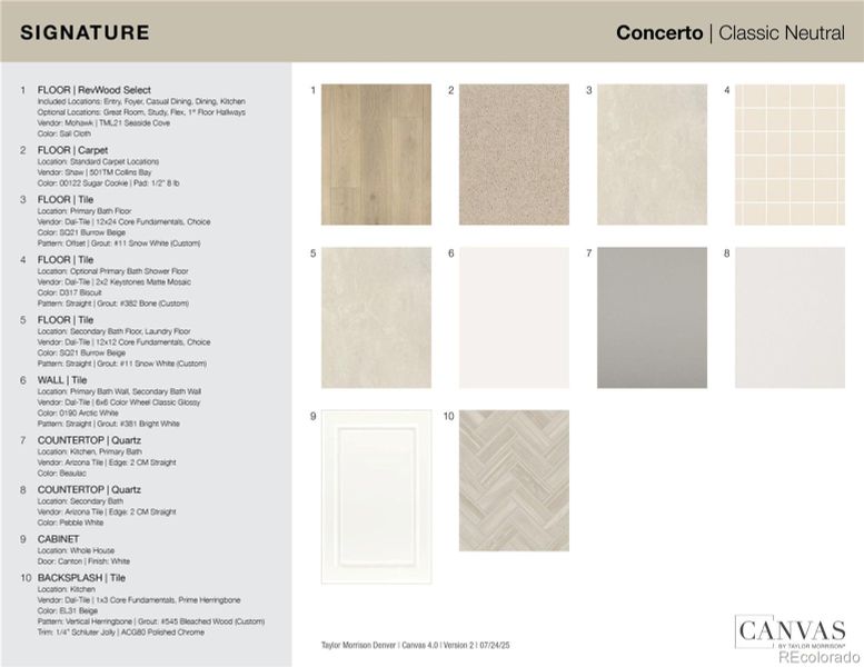 Design Selections.  Home is under construction and selections are subject to change.