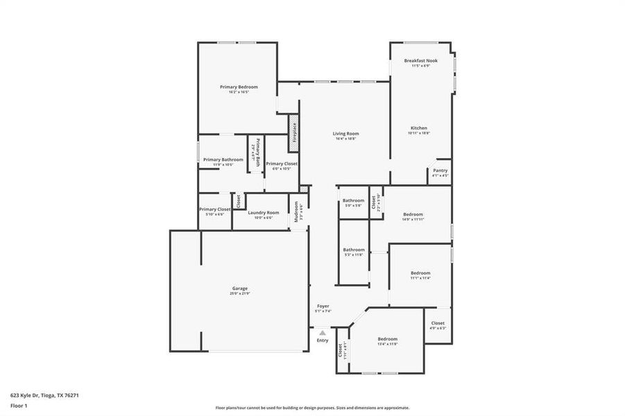 2D floor plan layout of this home in The Gables At Tioga, Tioga, TX (Image 3). 2D floor plan layout of this home in The Gables At Tioga, Tioga, TX (Image 3).