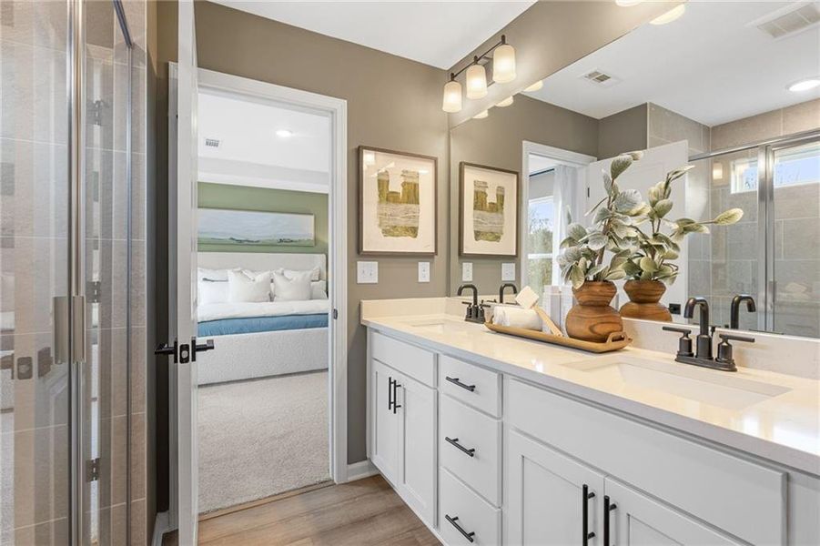 Furnished interior view inside a new home in The Bluffs, Canton (Image 25).