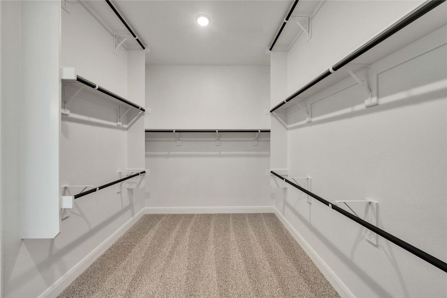 Spacious closet with light carpet Spacious closet with light carpet