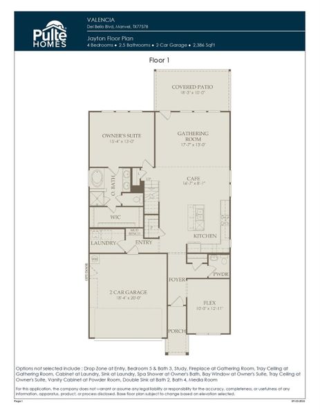 2D floor plan layout of this home in Valencia, Manvel, TX (Image 5).