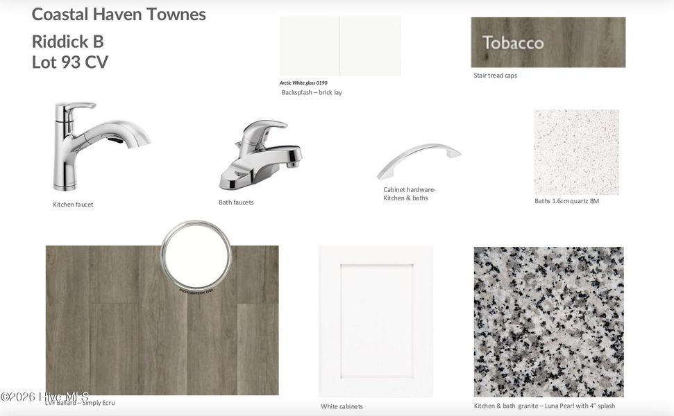 Sample of building materials used in homes in Coastal Haven Townes, Leland (Image 32).