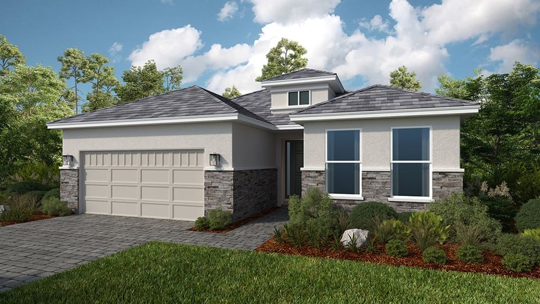Representative exterior photo of a completed home built from the Monte by Taylor Morrison in Esplanade at Kingston, Estero, FL (Image 22).
