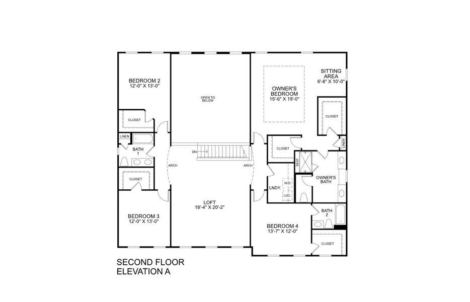 2D floor plan layout for the Versailles by Ryan Homes in Eagles Crest, Cornelia, GA (Image 1). 2D floor plan layout for the Versailles by Ryan Homes in Eagles Crest, Cornelia, GA (Image 1).