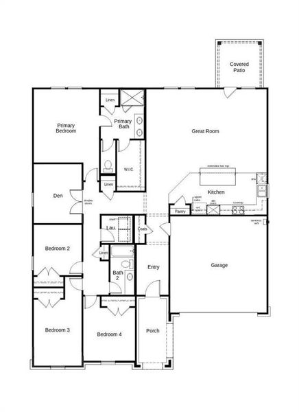 2D floor plan layout of this home in Sierra Vista at Kelly Ranch, Aledo, TX (Image 2). 2D floor plan layout of this home in Sierra Vista at Kelly Ranch, Aledo, TX (Image 2).