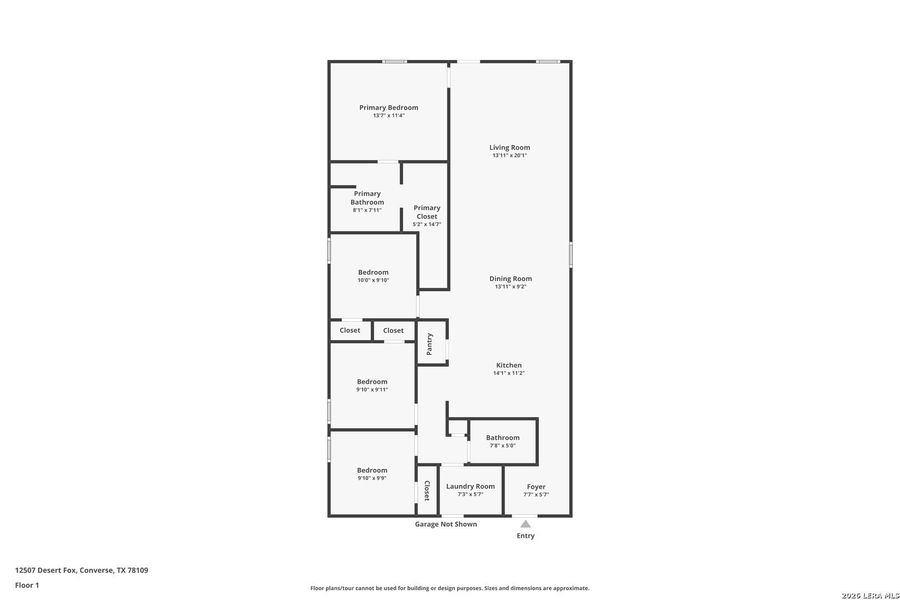 2D floor plan layout of this home in Avenida, Converse, TX (Image 3).