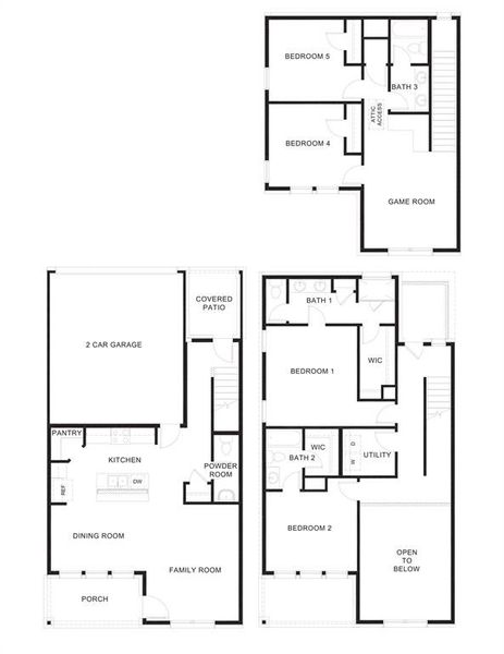 2D floor plan layout of this home in Mustang Square, Plano, TX (Image 2). 2D floor plan layout of this home in Mustang Square, Plano, TX (Image 2).