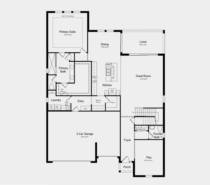 2D floor plan layout for the Nantucket by Taylor Morrison in Lochside, Mount Dora, FL (Image 4).