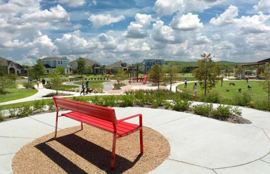 Nelson Village at Easton Park - Park Bench with Landscape Nelson Village at Easton Park - Park Bench with Landscape