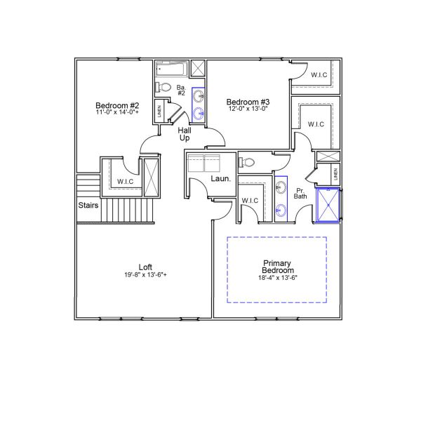2D floor plan layout of this home in Cambridge Reserve, Angier, NC (Image 3).