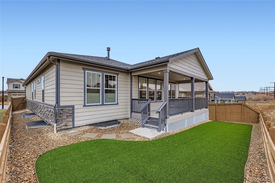 Exterior details and patio area of a home in , Castle Rock (Image 24).