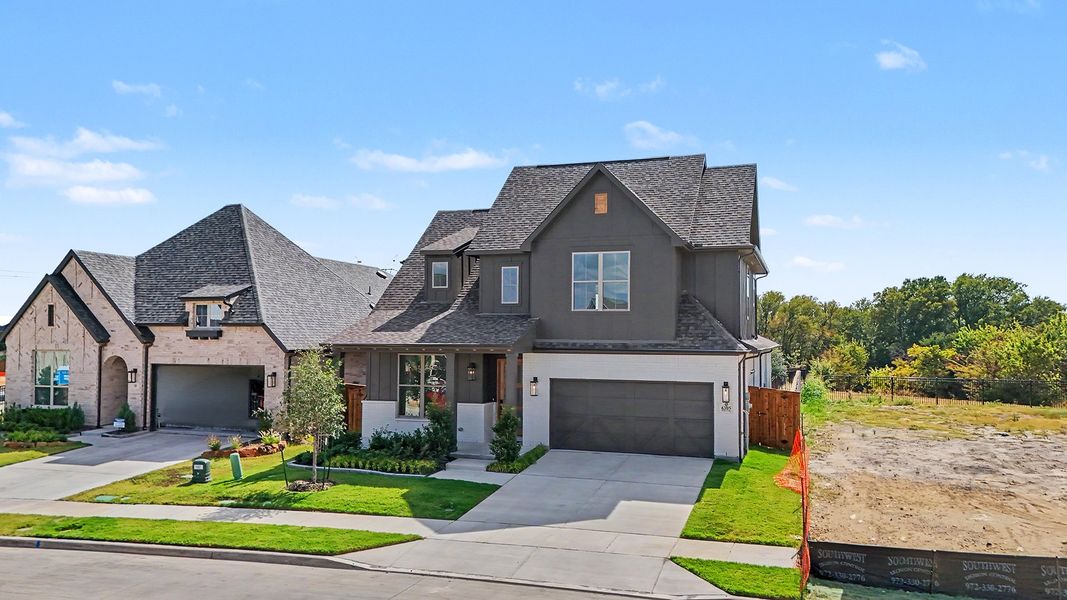 Front exterior of a new home in Aster Park, McKinney, TX, highlighting curb appeal (Image 25).