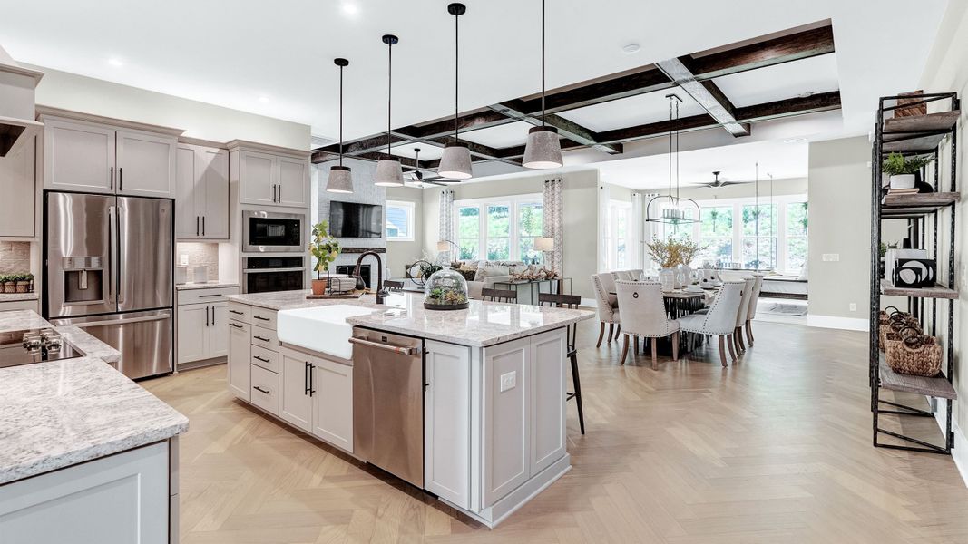 Kitchen onto Dining and Great Room