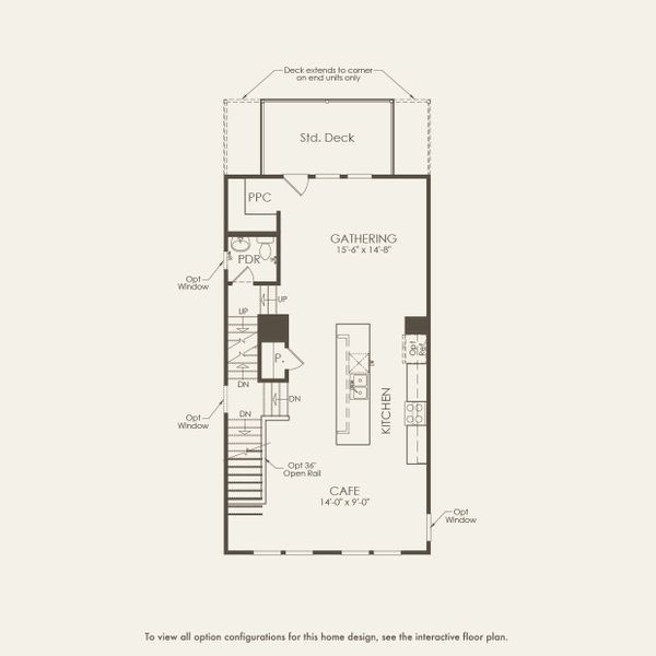 2D floor plan layout for the Joliet by Pulte Homes in Lakeside Townes at Riverlights, Wilmington, NC (Image 2).