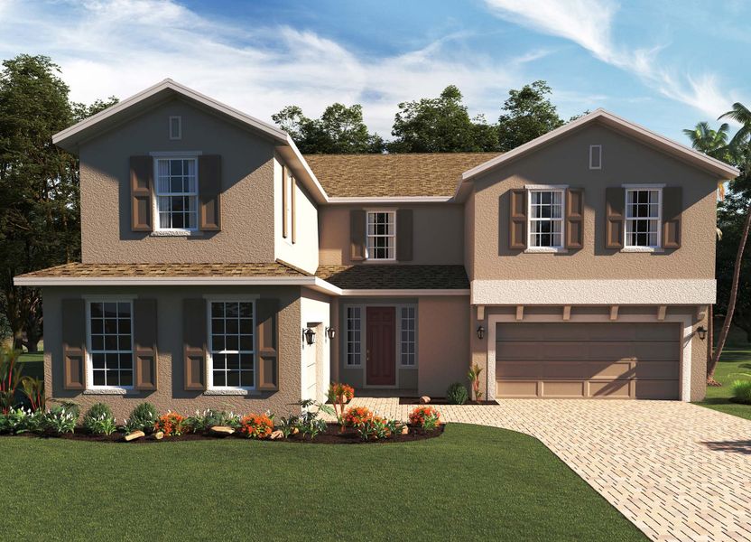 Representative exterior photo of a completed home built from the Palmer Executive by Risewell Homes in Trinity Lakes, Groveland, FL (Image 4).