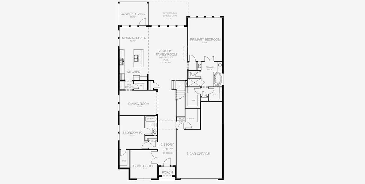 2D floor plan layout for the 3253F by Perry Homes in Star Farms At Lakewood Ranch 60', Lakewood Ranch, FL (Image 4).