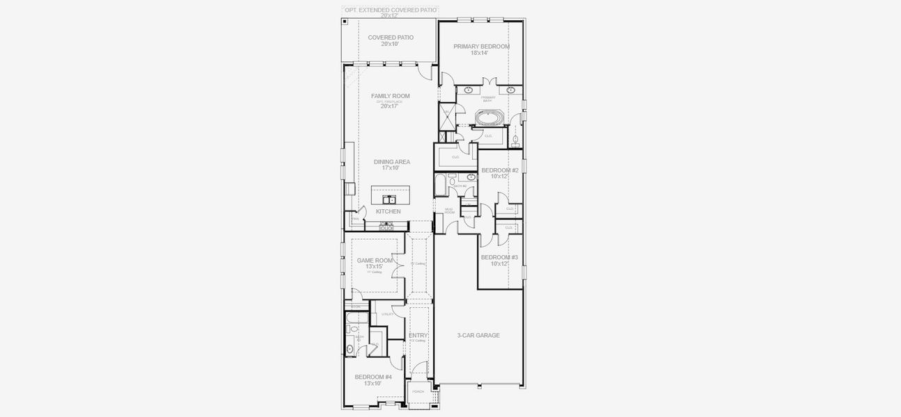 2D floor plan layout for the 2476W by Perry Homes in Lariat 50', Liberty Hill, TX (Image 3). 2D floor plan layout for the 2476W by Perry Homes in Lariat 50', Liberty Hill, TX (Image 3).