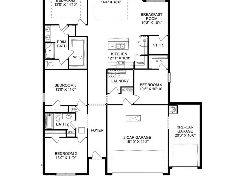 2D floor plan layout of this home in Sundance Cove, Crosby, TX (Image 5).