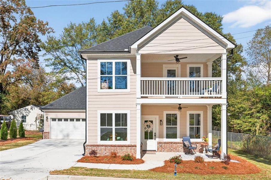 Front exterior of a new home in , Covington, GA, highlighting curb appeal (Image 1).