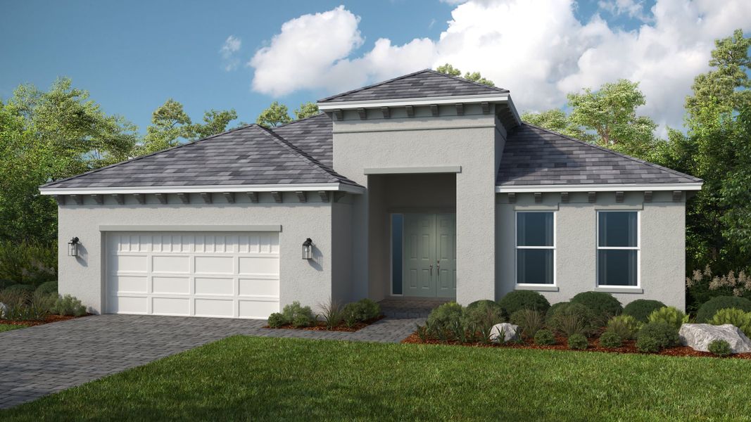 Representative exterior photo of a completed home built from the Pallazio by Taylor Morrison in Center Lake Ranch Community Group Page, St. Cloud, FL (Image 22).