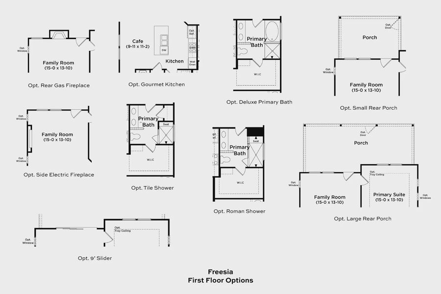 2D floor plan layout for the Freesia by DRB Homes in Essex Village, Franklinton, NC (Image 4).