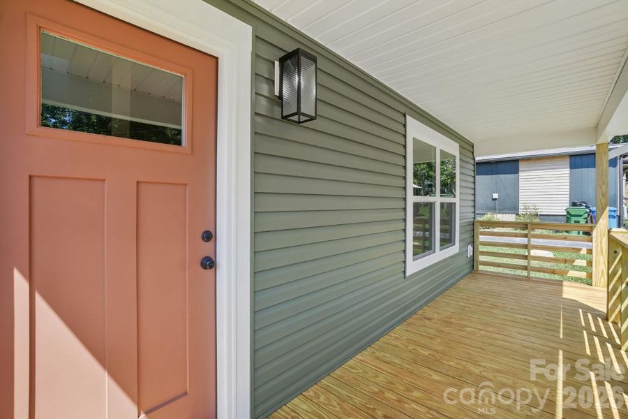 Exterior details and patio area of a home in , Asheville (Image 21).