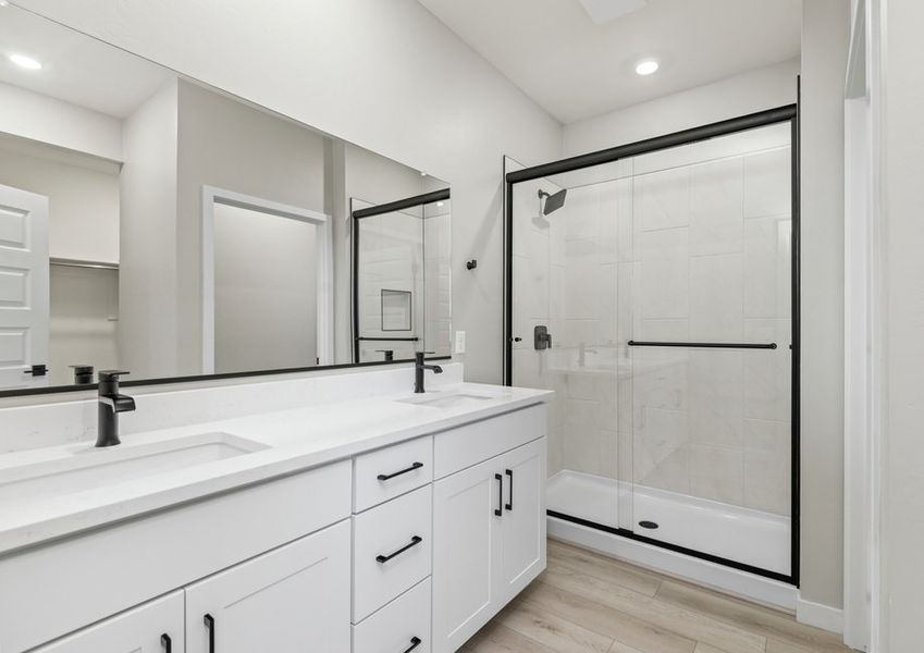 The master bath features luxurious upgrades, all included.