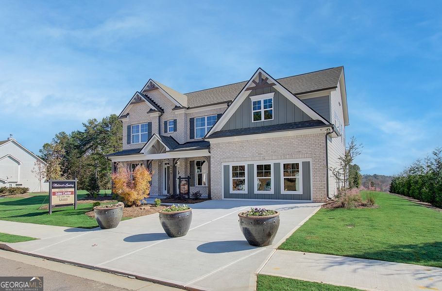 Front exterior of a new home in Summerlin, Winder, GA, highlighting curb appeal (Image 2). Front exterior of a new home in Summerlin, Winder, GA, highlighting curb appeal (Image 2).